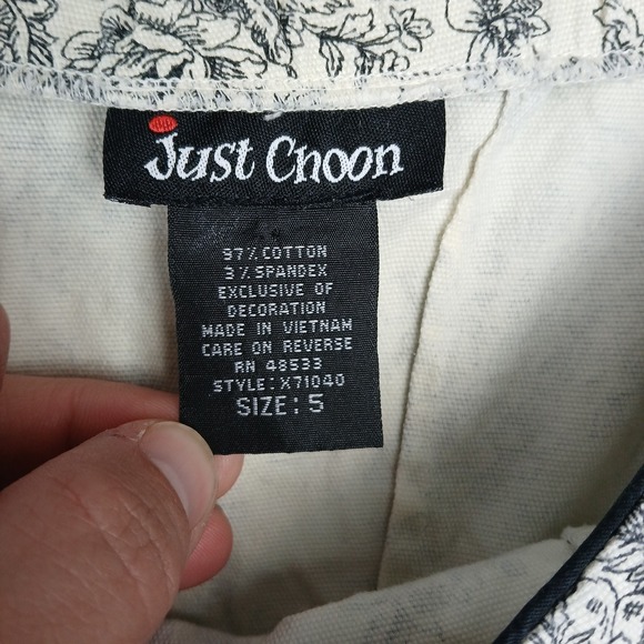 Just Choon Strapless A Line Dress Women 5 White Floral Cotton Stretch Party Wear - Picture 3 of 9